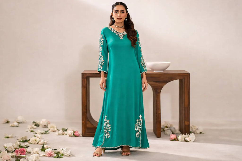 Pure Silk Kaftan | Luxury Evening & Wedding Festive Suits for Women