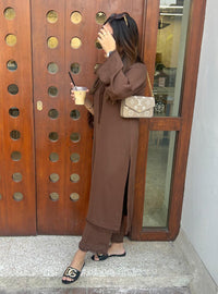 Chocolate Brown Fringe Set