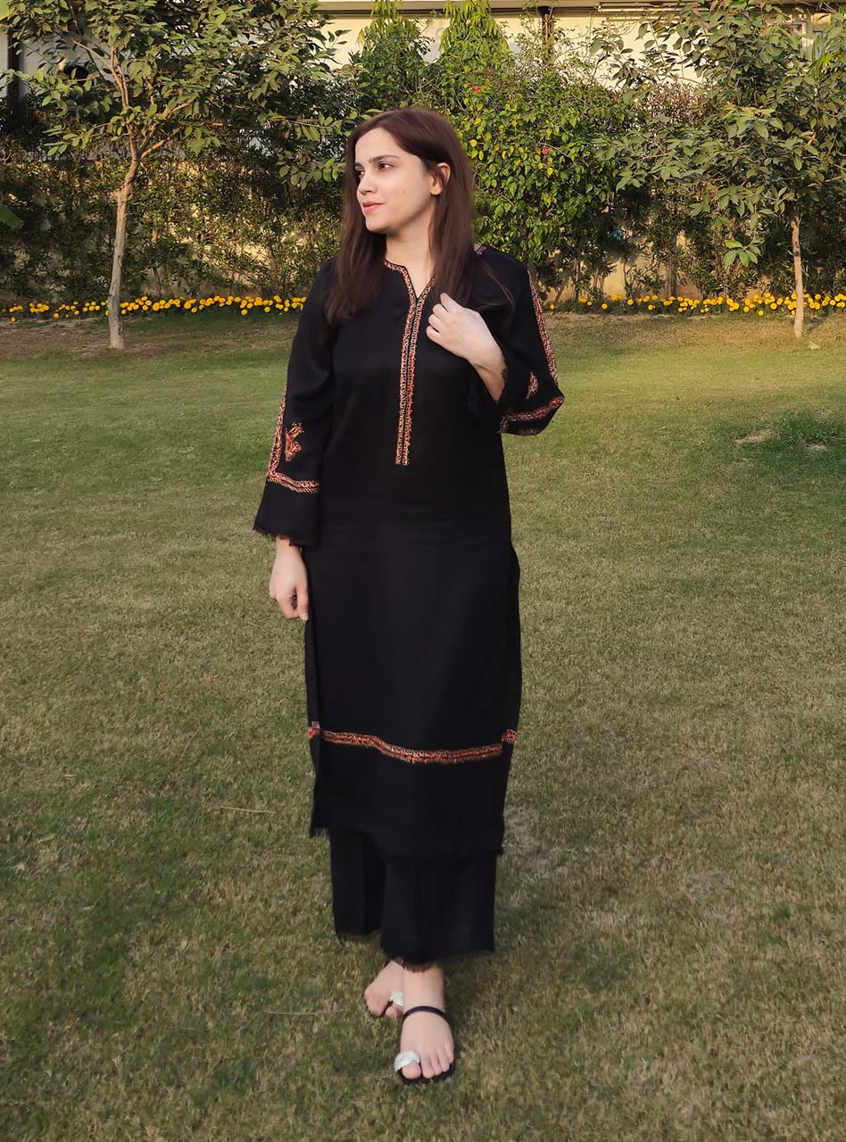 Black Pashmina Set