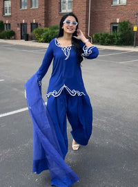 Blue Cutworked Farshi