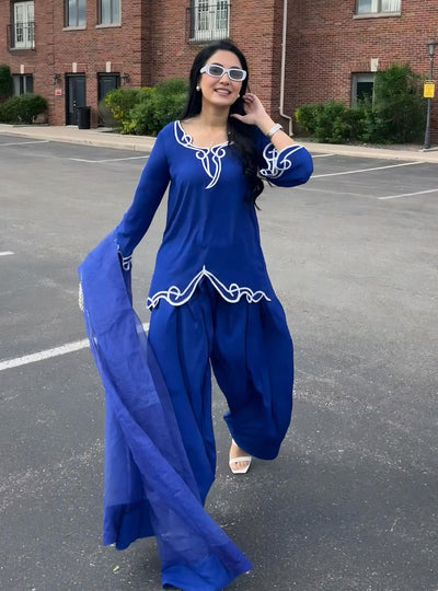 Blue Cutworked Farshi