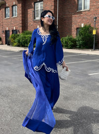 Blue Cutworked Farshi