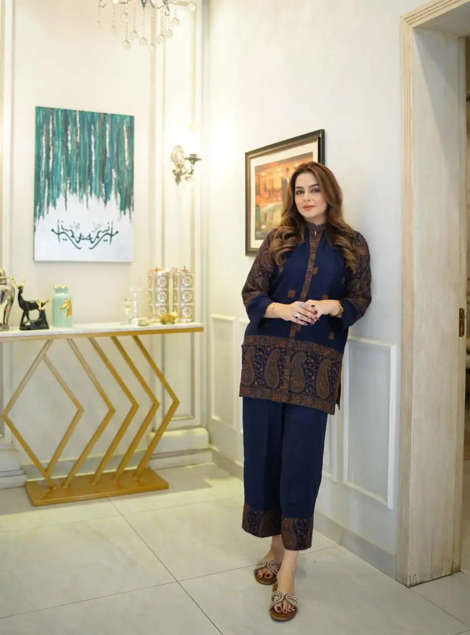 Embroidered Pashmina Set - pashmina fabric