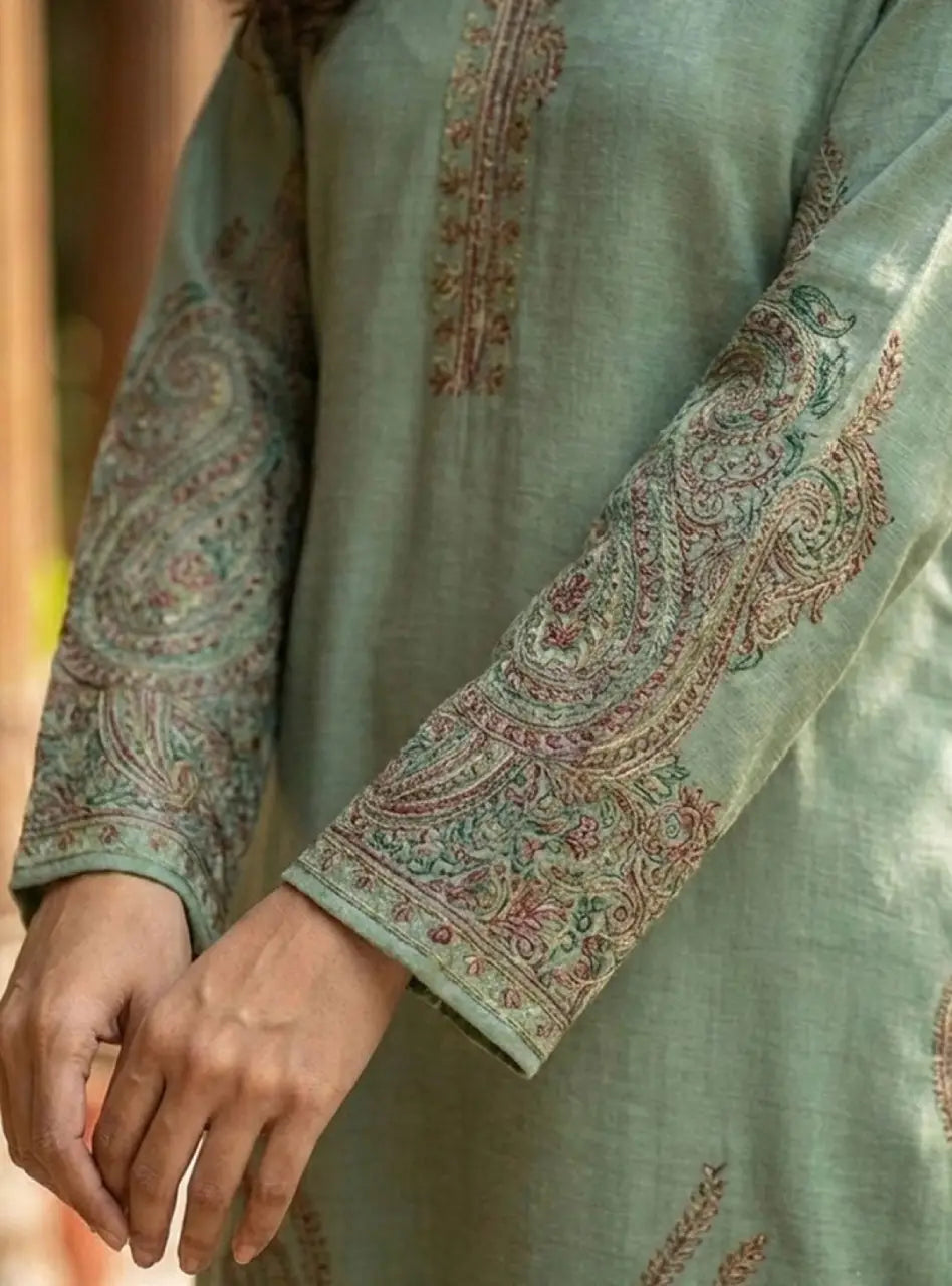 Sea Green Pashmina Kaftan