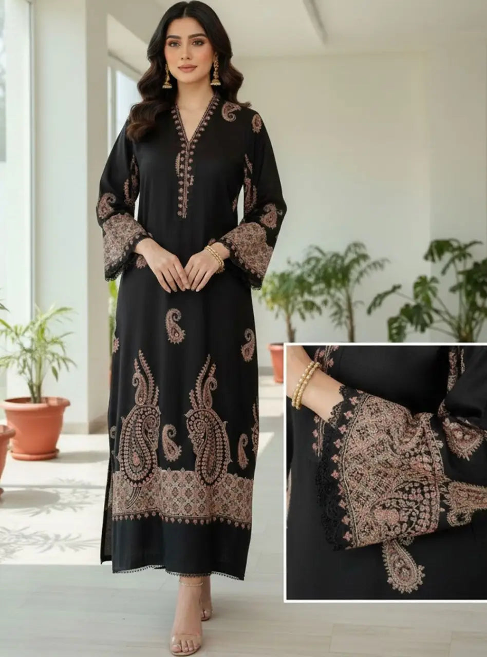 Black Pashmina Kaftan