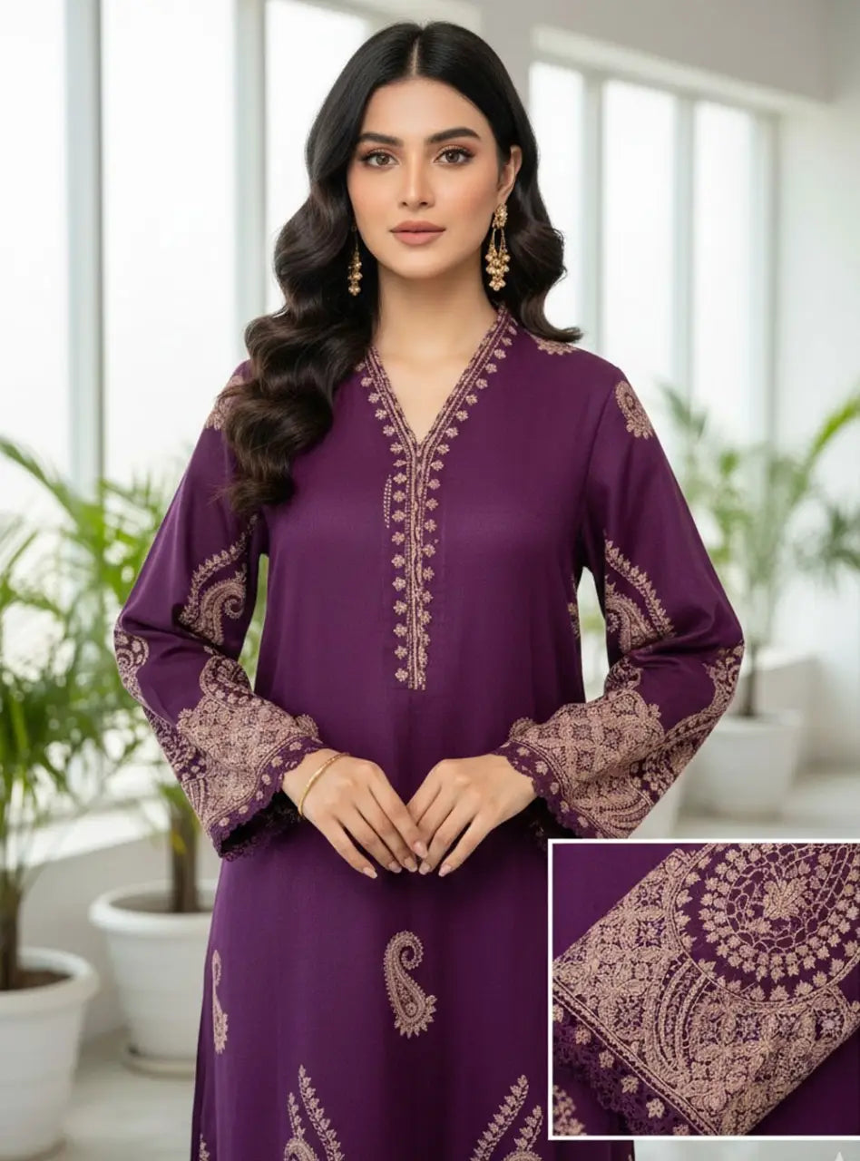 Plum Pashmina Kaftan