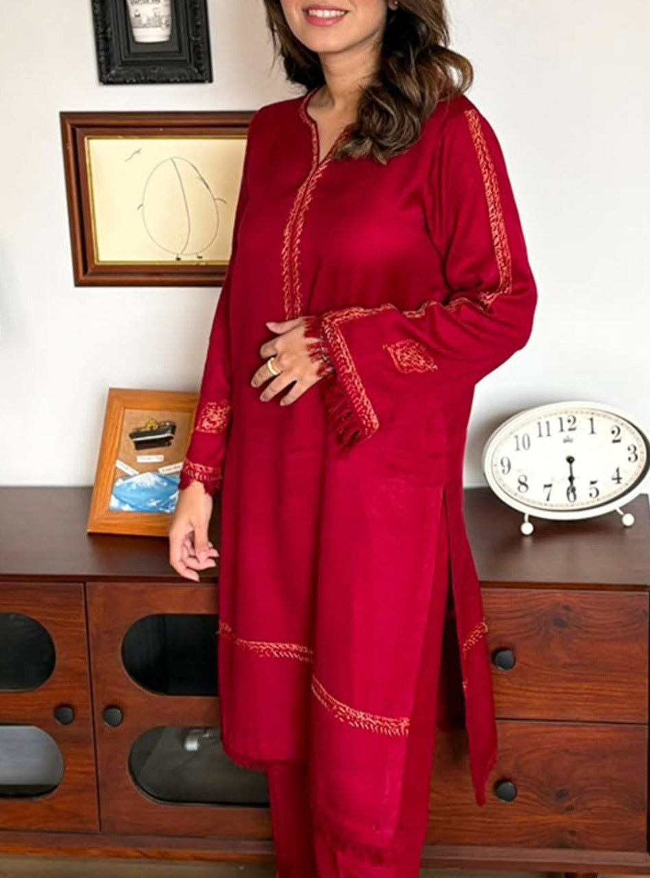 Maroon Pashmina Set