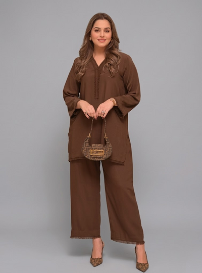 Brown Short Set - Premium Matte fabric good for all season