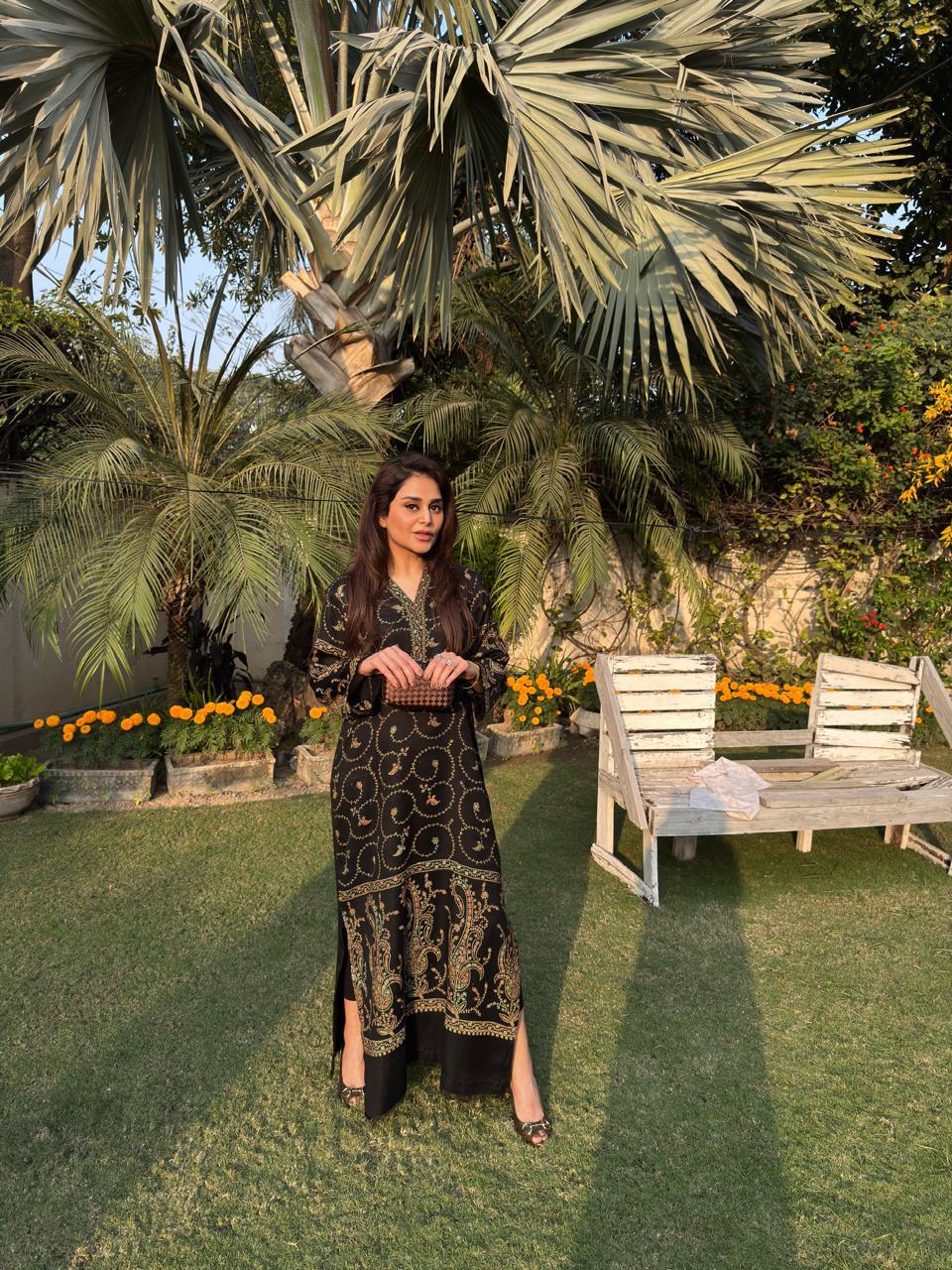 Black Pashmina Kaftan