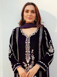 Midnight Noir Handworked Velvet Ensemble